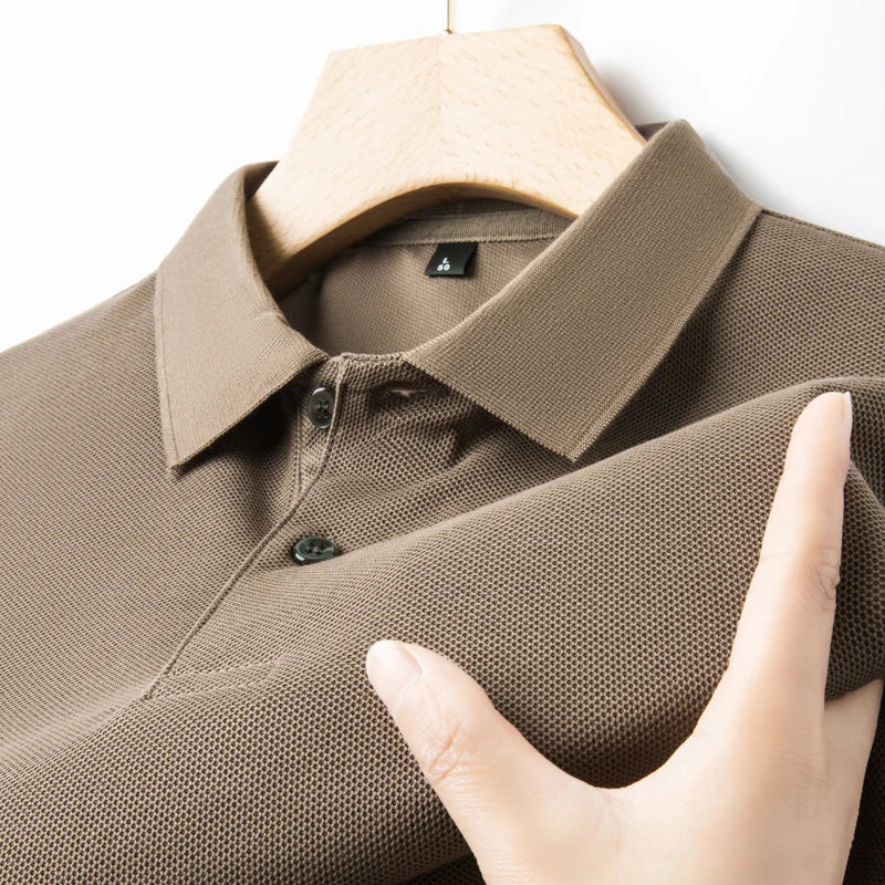 Camisa polo casual de manga curta masculina, camiseta de lapela respirável, ideal para golfe e esportes, 100% algodão, moda verão, 10 cores, 2024