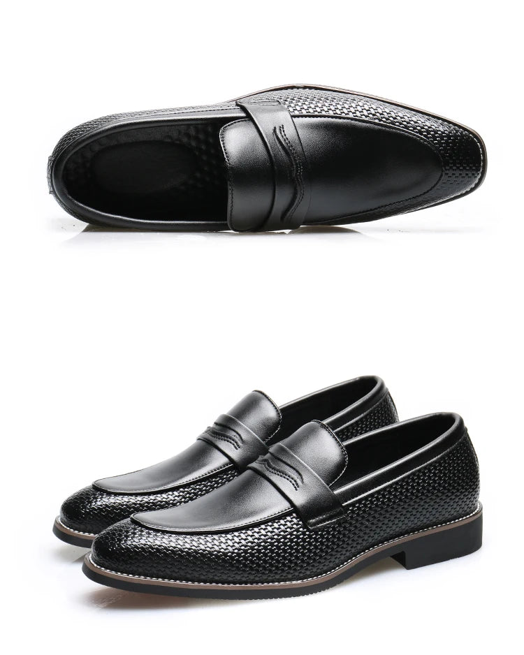 Sapatos de negócios casuais masculinos clássico estilo britânico mocassins mocassins moda festa casamento apartamentos para homem