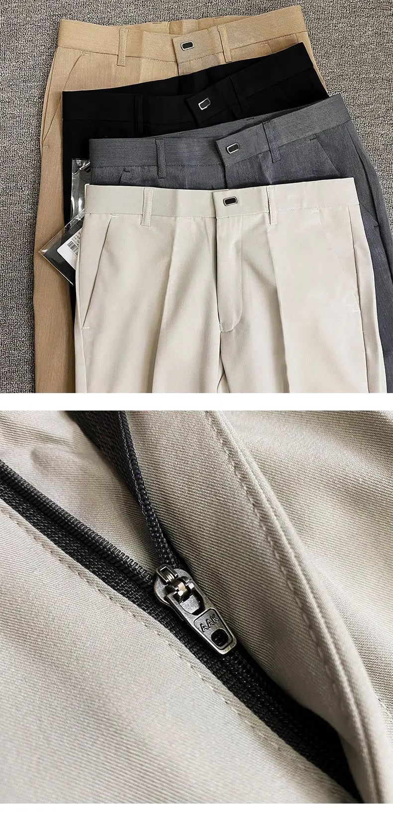 Homens terno calças calças formais pantalone hombre estiramento fino cor sólida vestido casual calças de comprimento total moda novas roupas masculinas