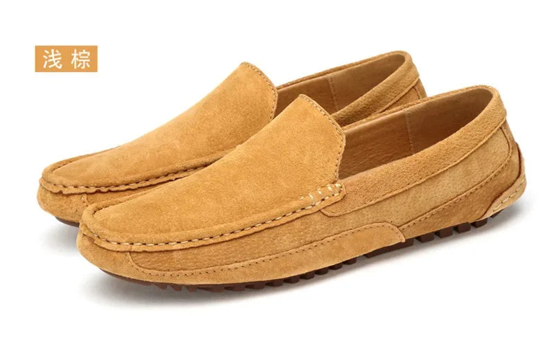 Mocassins masculinos de couro de camurça de luxo 2024 sapatos casuais para homens sapatos de barco feitos à mão sapatos de condução slipon mocassins masculinos zapatos