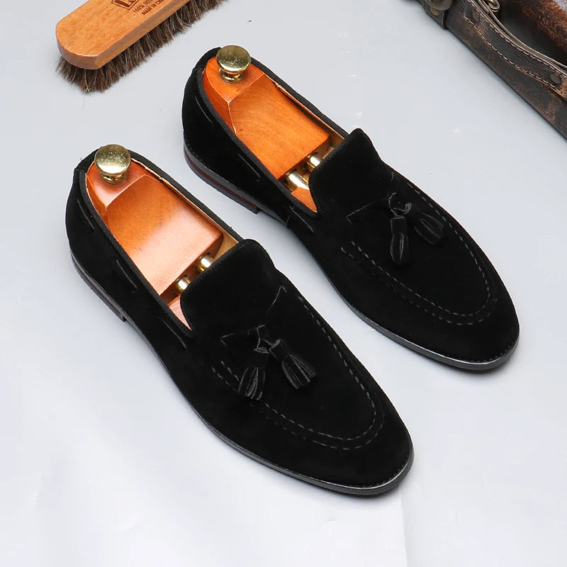 Sapatos de negócios casuais masculinos clássico estilo britânico mocassins mocassins moda festa casamento apartamentos para homem