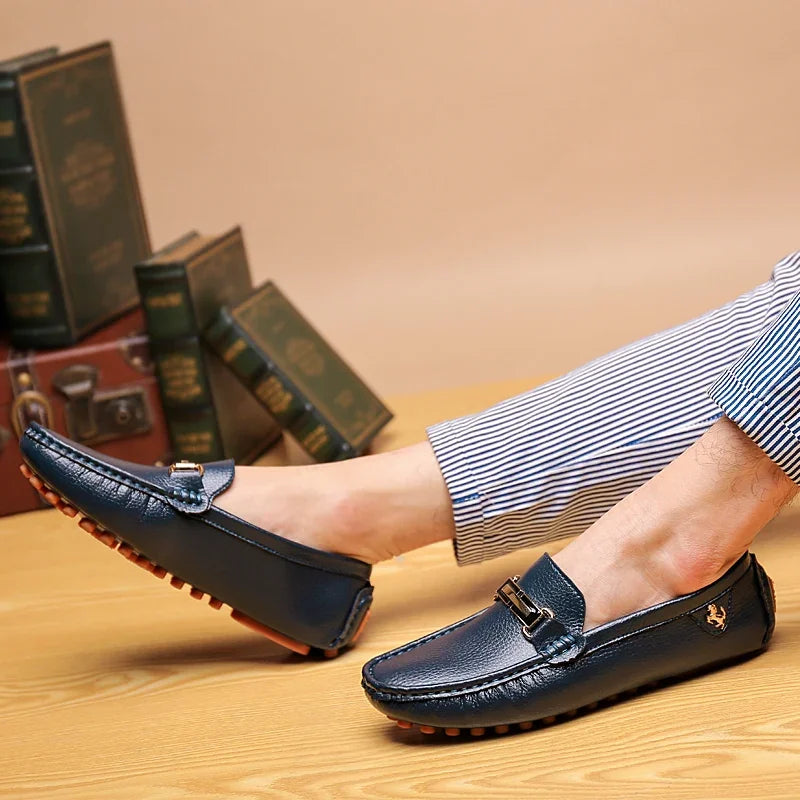 Yrzl sapatos masculinos feitos à mão mocassins de couro pu casuais para dirigir sapatos slip-on de luxo confortáveis mocassins brancos para homens