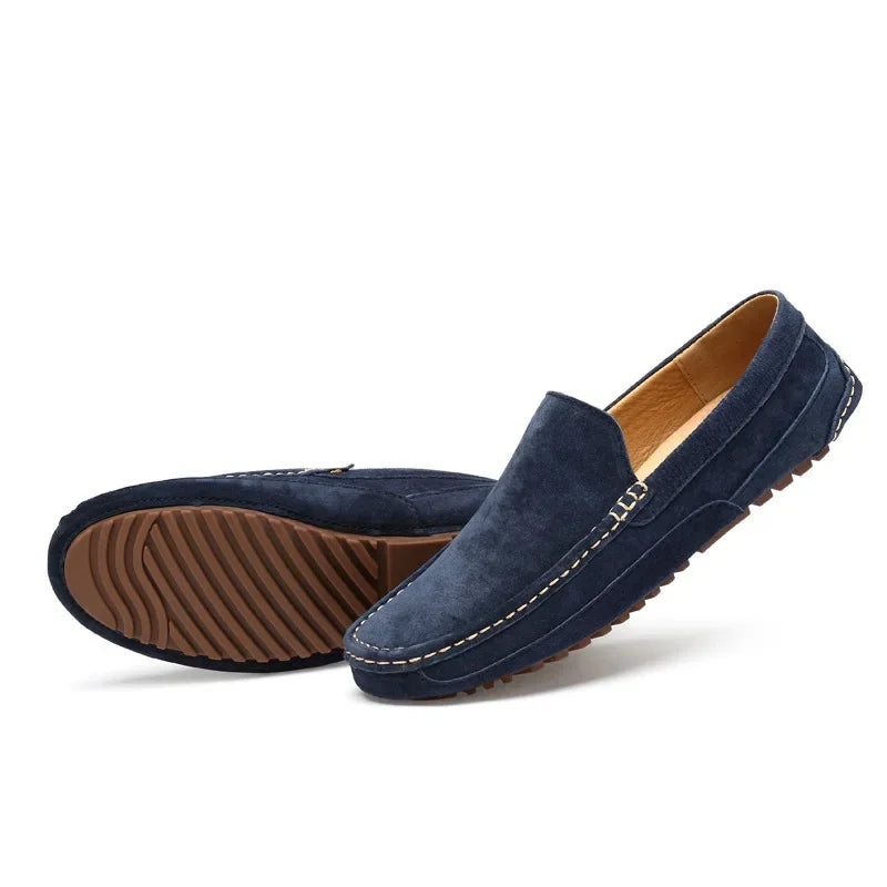 Mocassins masculinos de couro de camurça de luxo 2024 sapatos casuais para homens sapatos de barco feitos à mão sapatos de condução slipon mocassins masculinos zapatos