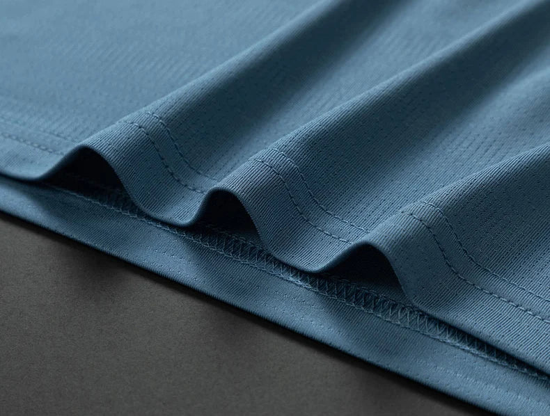 TFETTERS-Polo masculino, manga curta, gola virada para baixo, negócio, anti-rugas, design de bolso real, homem