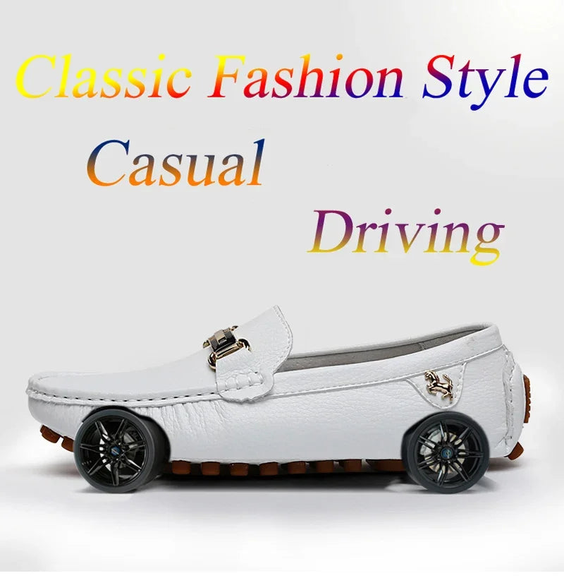 Yrzl sapatos masculinos feitos à mão mocassins de couro pu casuais para dirigir sapatos slip-on de luxo confortáveis mocassins brancos para homens