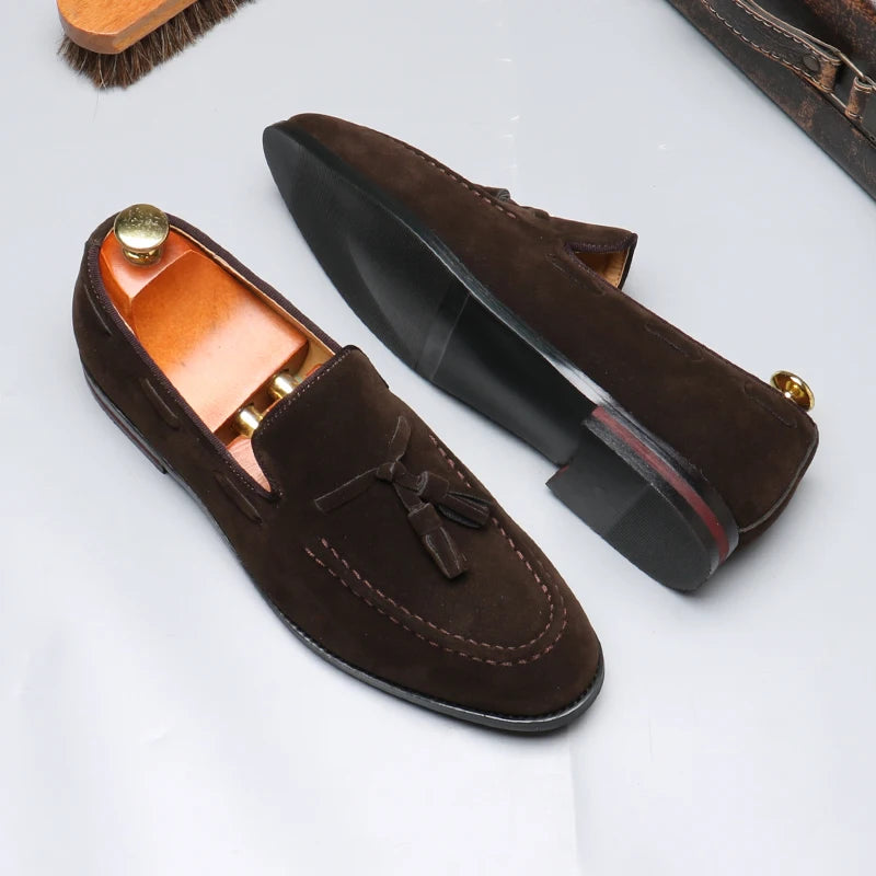 Sapatos de negócios casuais masculinos clássico estilo britânico mocassins mocassins moda festa casamento apartamentos para homem