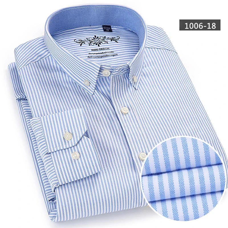 Clássico ajuste algodão completo camisas casuais para homem cor sólida manga longa camisa simples bolso único topo macio fino ajuste roupas formais