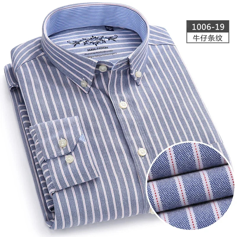 Clássico ajuste algodão completo camisas casuais para homem cor sólida manga longa camisa simples bolso único topo macio fino ajuste roupas formais