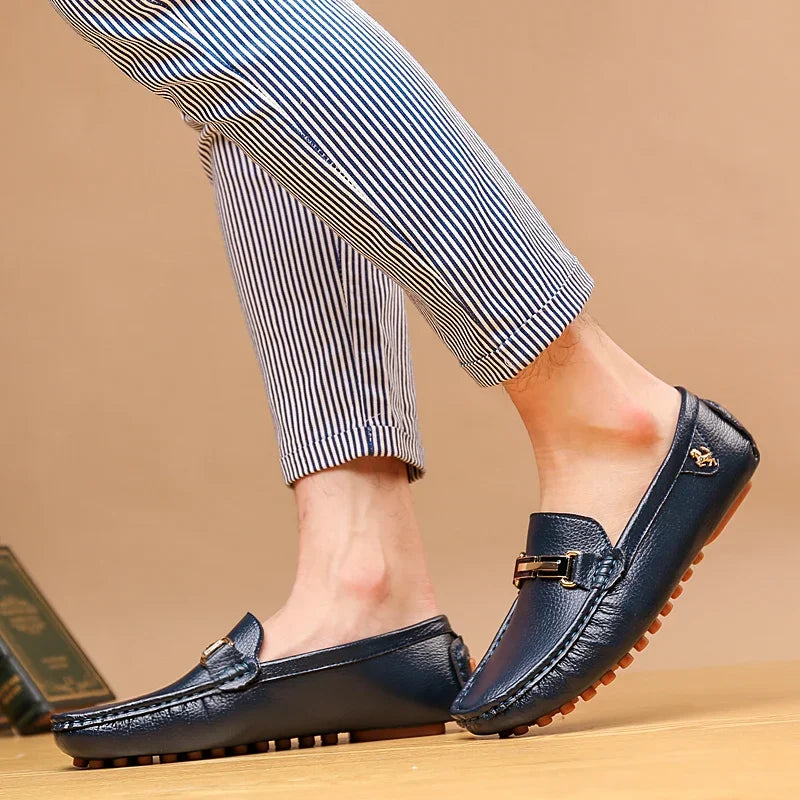 Yrzl sapatos masculinos feitos à mão mocassins de couro pu casuais para dirigir sapatos slip-on de luxo confortáveis mocassins brancos para homens