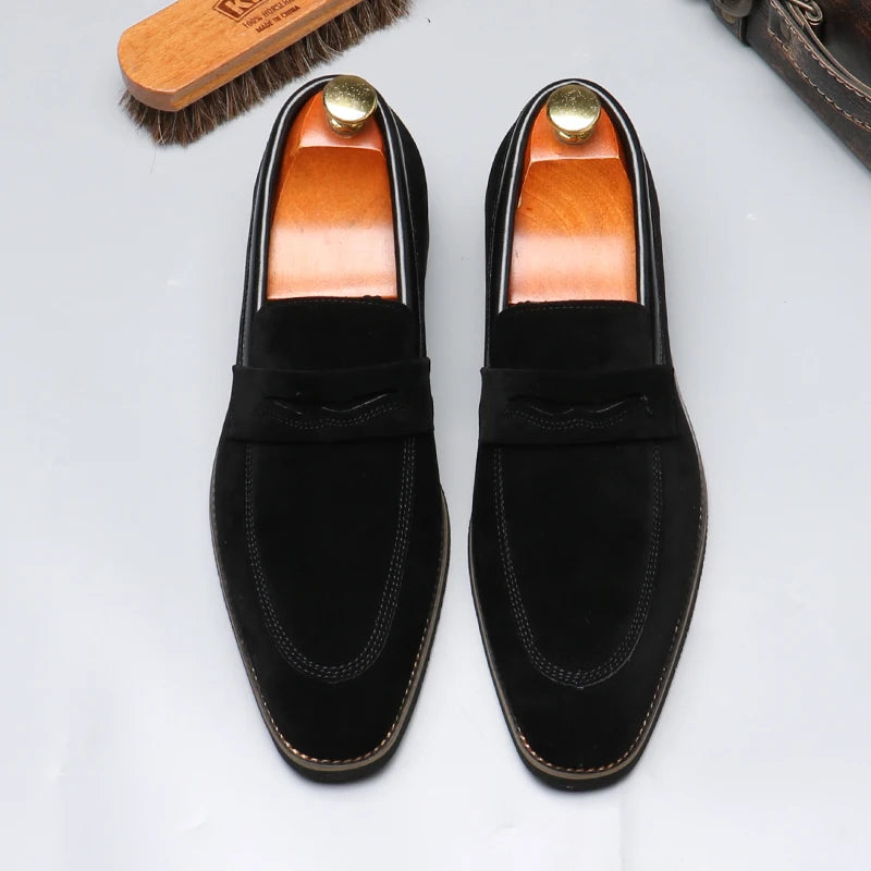 Sapatos de negócios casuais masculinos clássico estilo britânico mocassins mocassins moda festa casamento apartamentos para homem