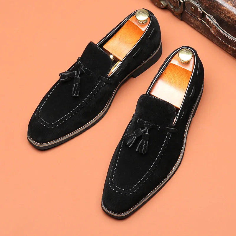 Sapatos de negócios casuais masculinos clássico estilo britânico mocassins mocassins moda festa casamento apartamentos para homem